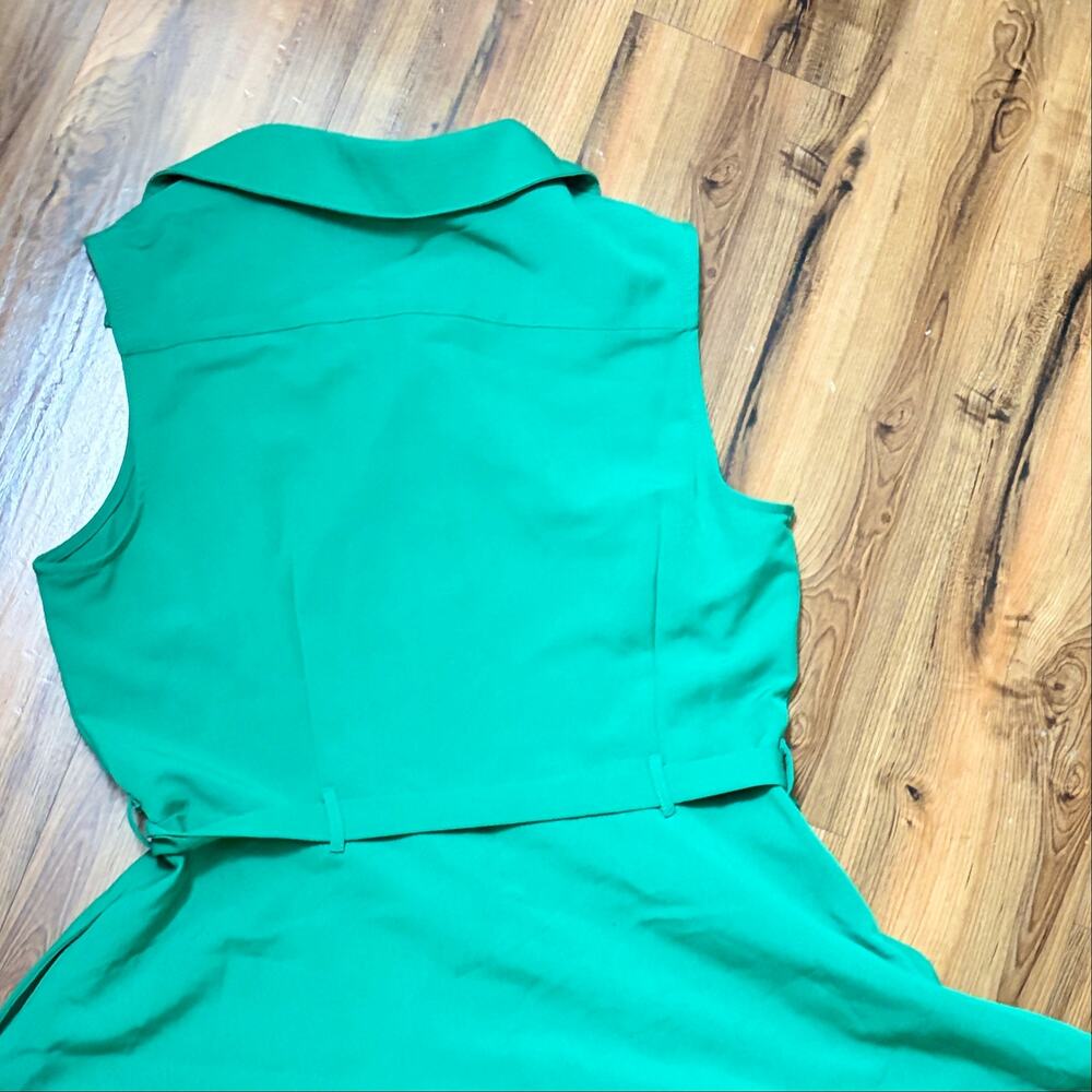 Emerald Green Midi Shirt Dress | Old Money Preppy Country Club Quiet Luxury - Picture 4 of 9